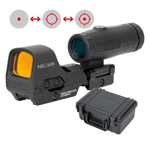 Holosun HS510C Solar Red Circle Dot Sight Combo & HM3X blk